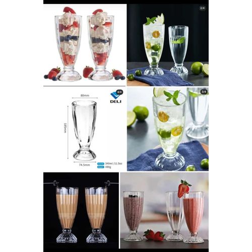 6 Pieces of Clear City Glass Ice Cream Bowls, Dessert Serving Made Simple